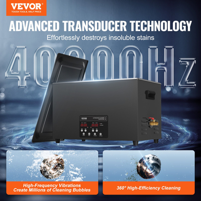 VEVOR Ultrasonic Cleaner 30L Μηχάνημα καθαρισμού με Timer Heater &amp; Basket 600W