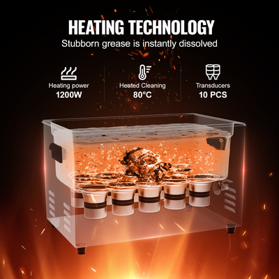 VEVOR Ultrasonic Cleaner 30L Μηχάνημα καθαρισμού με Timer Heater &amp; Basket 600W