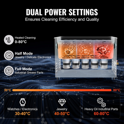 VEVOR Ultrasonic Cleaner 30L Μηχάνημα καθαρισμού με Timer Heater &amp; Basket 600W