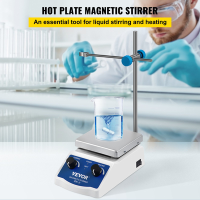 VEVOR SH-2 Magnetic Stirrer Laboratory Magnetic Stirrer Hotplate 2000ml Χωρητικότητα Ανάμιξης με Ψηφιακή Οθόνη Θερμαντικού Μίκτη
