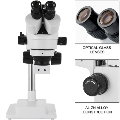VEVOR 3.5X-90X Simul-Focal Stereo Microscope 360° Swiveling Trinocular Stereo Microscope with Dual Arm Boom