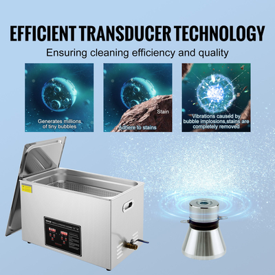 VEVOR Ultrasonic Cleaner με ψηφιακό χρονοδιακόπτη &amp; θερμαντήρα, επαγγελματικό Ultra Sonic καθαριστικό κοσμημάτων, θερμαινόμενο μηχάνημα καθαρισμού από ανοξείδωτο χάλυβα για δαχτυλίδια ρολογιών γυαλιών Μικρά ανταλλακτικά, πλακέτα κυκλώματος (30L)