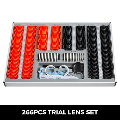 VEVOR 266pcs Trial Lens Plastic Optical Trial Lens Set Optometry Lens Optometry Box Δοκιμαστικός εξοπλισμός φακών Αξεσουάρ Οφθαλμικής Δοκιμαστικής θήκης φακοί με θήκη αποθήκευσης αλουμινίου