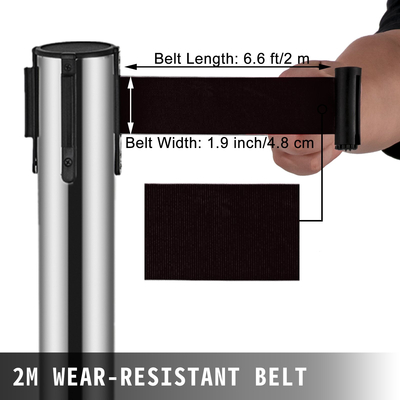 VEVOR Crowd Control Stanchions Barriers 6-pack with 3PCS Retractable Belts
