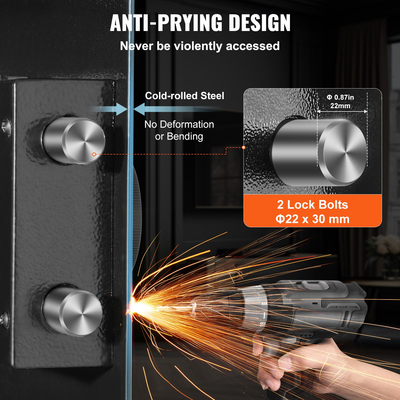 VEVOR 25,59&quot; Ψηλό χρηματοκιβώτιο τοίχου Κρυφό χρηματοκιβώτιο 3 επιπέδων με ράφια πληκτρολογίου και θήκες για κλειδί