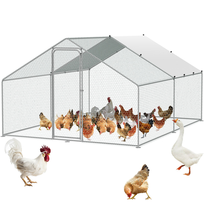 VEVOR Metal Chicken Coop Walk-in Chicken Run με αδιάβροχο κάλυμμα 9,8x13x6,5 πόδια