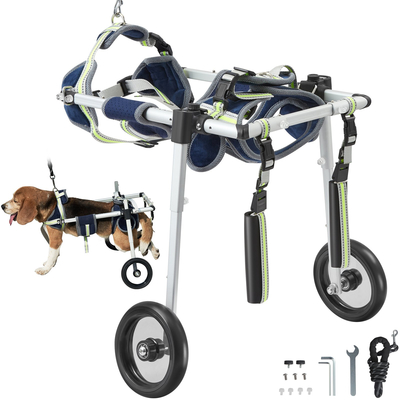 Αναπηρικό αμαξίδιο VEVOR 2 Wheels Pet για Πίσω Πόδια Σκύλος Αναπηρικό καροτσάκι/Ρυθμιζόμενο καρότσι (XS)