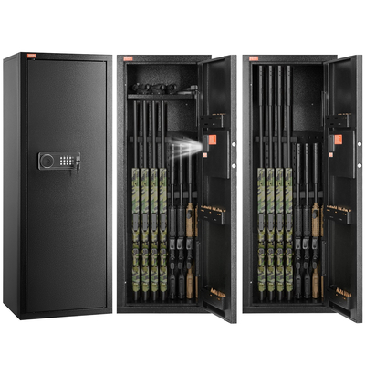 VEVOR 6-8 Rifles Gun Safe Rifle Θυρίδα ασφαλείας με κλειδαριά &amp; ψηφιακό πληκτρολόγιο αφαιρούμενο ράφι