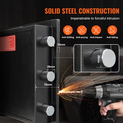 VEVOR 2.5 C Depository Χρηματοκιβώτιο κατάθεσης με κωδικούς πρόσβασης και κλειδιά Drop Slot