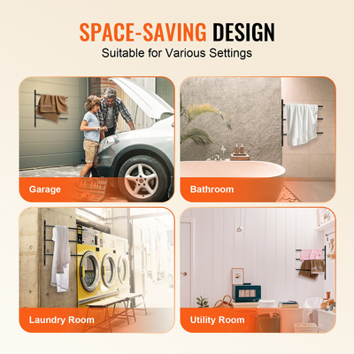 VEVOR Επιτοίχια σχάρα σέλας τριών επιπέδων που αιωρούνται προς τα έξω