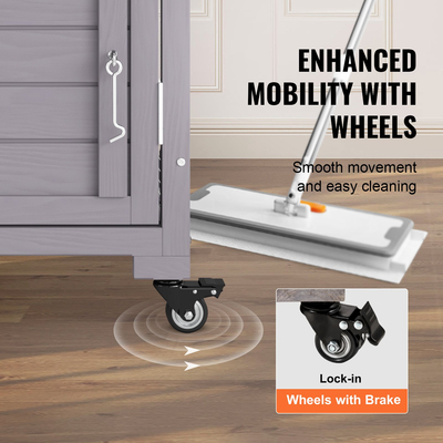 VEVOR Cat House Outdoor, 3 επιπέδων Large Catio, περίβλημα για γάτες με περιστρεφόμενους τροχούς 360°, 2 πλατφόρμες, ένα κουτί στήριξης και μεγάλη μπροστινή πόρτα, 29,9 x 34 x 64,1 ίντσες