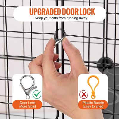 VEVOR Μεγάλο Κλουβί Γάτας 2 επιπέδων 28 x 28 x 28&quot; Μεταλλικό συρμάτινο παρκοκρέβατο με σκάλα