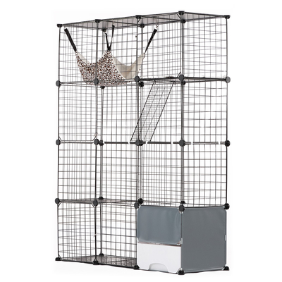 VEVOR Μεγάλο κλουβί για γάτες 4 επιπέδων 41 x 14 x 55&quot; Μεταλλικό περίβλημα γάτας με αιώρα