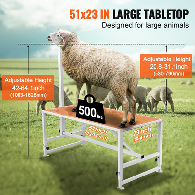 VEVOR Livestock Stand κουρευτική βάση κατσίκας 21&quot;-33&quot; Ύψος 51x23 σε επιτραπέζιο λευκό