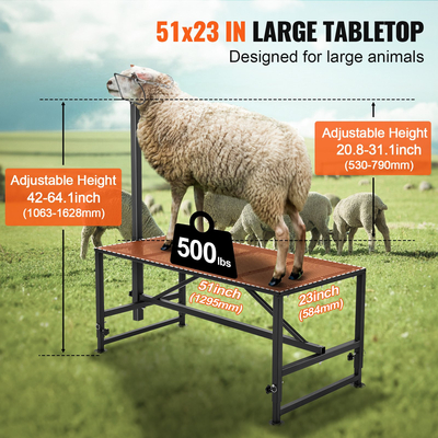 Βάση VEVOR Livestock Stand κοπής κατσίκας 21&quot;-33&quot; Ύψος 51x23 σε επιτραπέζιο μαύρο