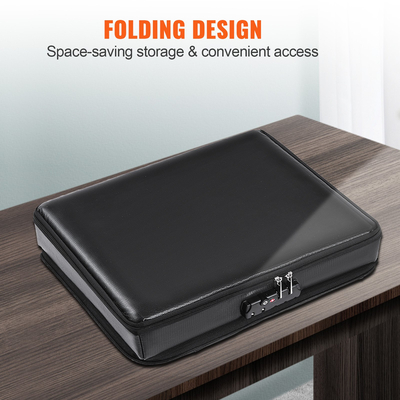 VEVOR Πυρίμαχη θήκη εγγράφων, πυρίμαχη τσάντα εγγράφων με κλειδαριά 2000℉, πυρίμαχη και αδιάβροχη θήκη αρχείων 17,72x5,51x12,4 ιντσών με φερμουάρ &amp; λαβή, για χρήματα, έγγραφα, κοσμήματα και διαβατήριο