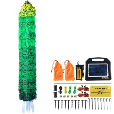 VEVOR Ηλεκτρικό δίχτυ για περίφραξη, 48&quot; Υ x 100&#039; L, Περίφραξη δίχτυ PE με ηλιακό φορτιστή/στύλοι/πασσάλων διπλής ακίδας, φορητό πλέγμα για κοτόπουλα, πάπιες, χήνες, κουνέλια, που χρησιμοποιούνται σε αυλές, φάρμες, ράντζα