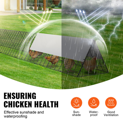 VEVOR Chicken Tunnels, 236,2 x 157,5 x 24,2 ίντσες (ΜxΠxΥ) Σήραγγες κοτόπουλου για αυλή, φορητές σήραγγες κοτόπουλου για εξωτερικό χώρο με γωνιακό πλαίσιο, 2 σετ, κατάλληλο για κοτόπουλα, πάπιες, κουνέλια