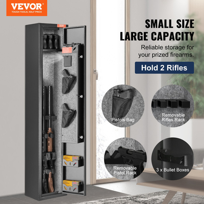 VEVOR Gun Safe Rifle Θυρίδα ασφαλείας με ψηφιακό πληκτρολόγιο &amp; κλειδαριά για 3 τουφέκια και 4 πιστόλια