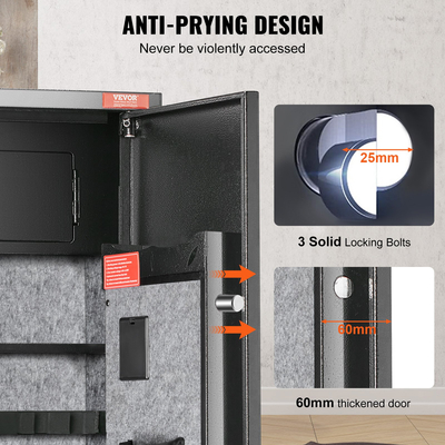 VEVOR 7-8 Rifles Gun Safe, Rifle Safe με ψηφιακό πληκτρολόγιο &amp; κλειδαριά, ντουλάπι αποθήκευσης όπλων για κυνηγετικά όπλα με ενσωματωμένο ντουλάπι αποθήκευσης, αφαιρούμενο ράφι αποθήκευσης για το σπίτι Long Gun και πιστόλια