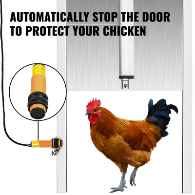 VEVOR Automatic Chicken Door Opener Kits with Light Sensor Induction 12,6x11,8&quot; Automatic Duck Coop Door Opener with Infrared Sensor Duck Goose Door Opener to Eviting Chicken, Duck, Goose from Crush