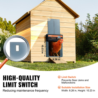 Αυτόματη πόρτα κοτόπουλου Αυτόματος χρονοδιακόπτης ανοίγματος πορτών κοτόπουλου για αισθητήρα φωτός