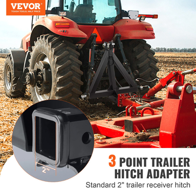 VEVOR 3 Point Hitch Receiver, 3 Point 2&quot; Receiver Trailer Hitch Κατηγορία 1 Προσαρμογέας ράβδου ρυμούλκησης τρακτέρ με καρφίτσες, Συμβατό με Kubota, Mahindra, Ford, Yanmar, John Deere, Massey Ferguson