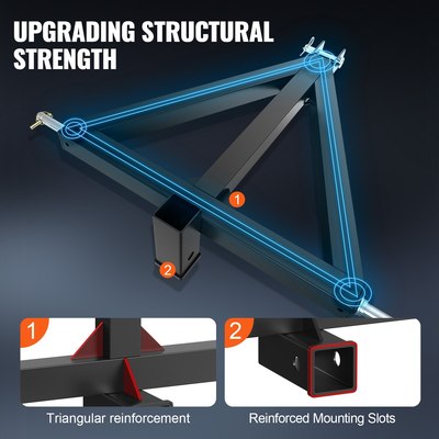 VEVOR 3 Point Hitch Receiver, 2&quot; Receiver Trailer Hitch Κατηγορία 1 Προσαρμογέας ράβδου ρυμούλκησης τρακτέρ με καρφίτσες, Συμβατό με Kubota, Mahindra, Yanmar, Ford, John Deere, Massey Ferguson