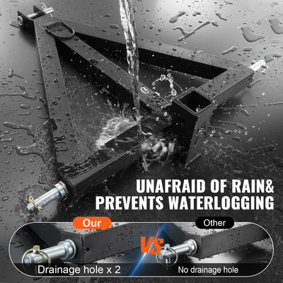 VEVOR 3 Point Hitch Receiver, 2&quot; Receiver Trailer Hitch Κατηγορία 1 Προσαρμογέας ράβδου ρυμούλκησης τρακτέρ με καρφίτσες, Συμβατό με Kubota, Mahindra, Yanmar, Ford, John Deere, Massey Ferguson