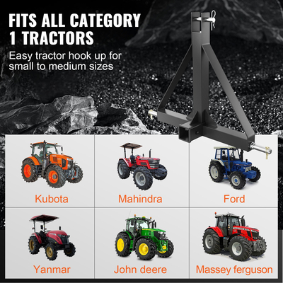 VEVOR 3 Point Hitch Receiver, 3 Point 2&quot; Receiver Trailer Hitch Κατηγορία 1 Προσαρμογέας ράβδου ρυμούλκησης τρακτέρ με καρφίτσες, Συμβατό με Kubota, Mahindra, Ford, Yanmar, John Deere, Massey Ferguson