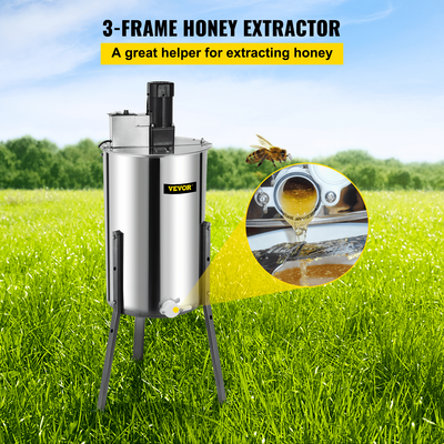 VEVOR 3 Frame Electric Honey Extractor Separator Ανοξείδωτο ατσάλι Bee Extractor Ανοξείδωτο ατσάλι Honeycomb Spinner μανιβέλα μελισσοκομική εξαγωγή φυγοκεντρικός εξοπλισμός