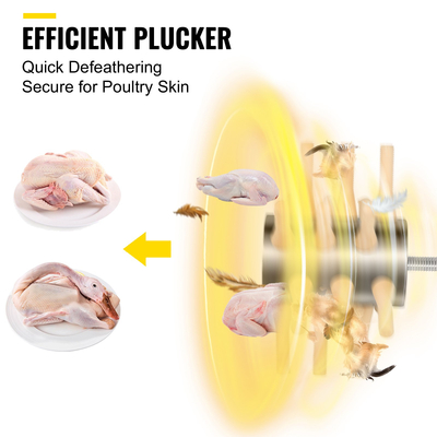 VEVOR Chicken Plucker Drill Attachment Poultry Plucker 18 Finger Inox