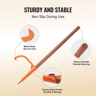 VEVOR Log Peavey 46.5 σε ξύλινη λαβή ανυψωτικό κορμών Max 18 σε κύλινδρο κορμού ανοίγματος