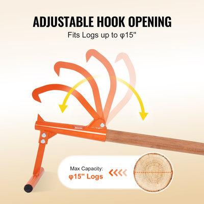Ξύλινη λαβή VEVOR Timberjack 46,5&quot; Heavy Duty Log Lifter for Max 15&quot; Dia κούτσουρα