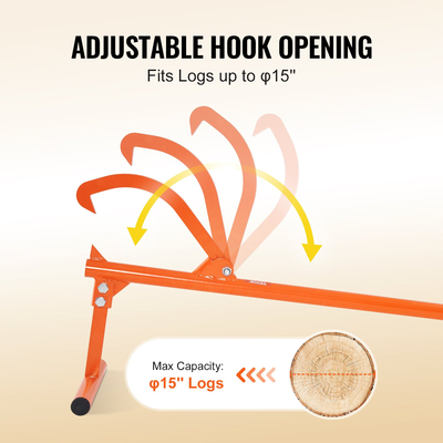 VEVOR Timberjack 46.5 σε μεταλλική λαβή ανύψωσης κορμών βαρέως τύπου για κορμούς διαμέτρου 15&quot; μέγιστο