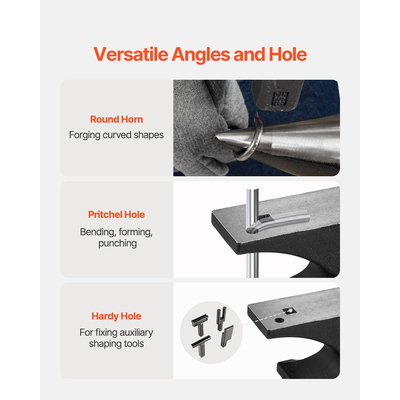 VEVOR Single Horn Anvil 25lbs Cast Steel Anvil Round Horn Anvil για σιδηρουργούς