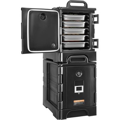 VEVOR Insulated Food Carrier Stackable Catering Dishbox 81QTx 2 Chafing Dishing Carrier
