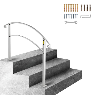 VEVOR 3FT Ρυθμιζόμενη κουπαστή από σφυρήλατο σίδερο που ταιριάζει σε 3 σκαλοπάτια Εξωτερικά σκαλοπάτια/σκάλες