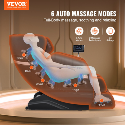 Καρέκλα μασάζ πλήρους σώματος VEVOR 0 Gravity 3D Shiatsu Recliner 6 Modes Relax Chair