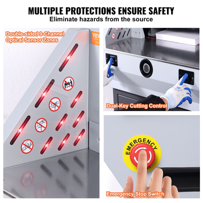 VEVOR Ηλεκτρικός κόφτης χαρτιού 19&quot; Πλάτος κοπής 3,14&quot; Πάχος 7&quot; οθόνη αφής