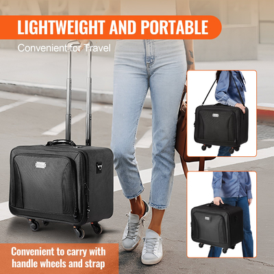 VEVOR κυλιόμενη θήκη μακιγιάζ τρένου μεγάλης αποθήκευσης 3 επιπέδων, βολική μεταφορά με λαβή, ρόδες, λουράκι, επαγγελματικό κουτί οργάνωσης αποθήκευσης μακιγιάζ Μεταφορέας αδιάβροχο Oxford, μαύρο