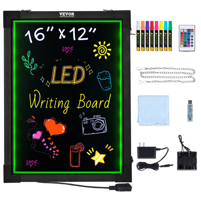 VEVOR LED Πίνακας γραφής μηνυμάτων 16&quot;x12&quot; Φωτιζόμενος διαγραφόμενος φωτισμένος πίνακας κιμωλίας