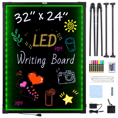 VEVOR LED Πίνακας γραφής μηνυμάτων 32&quot;x24&quot; Φωτιζόμενος διαγραφόμενος φωτισμένος πίνακας κιμωλίας