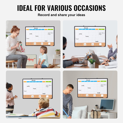 VEVOR 36&quot;x24&quot; Μηνιαίο ημερολόγιο Whiteboard &amp; Cork Board με πλαίσιο αλουμινίου