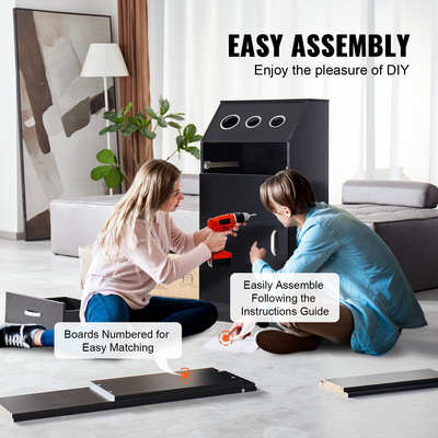 Ντουλάπα αποθήκευσης VEVOR Salon, Barber Salon Station for Hair Stylist, Hair Stylist Station Set, με 3 θήκες για πιστολάκι μαλλιών, ντουλάπια και ένα συρτάρι, μαύρο