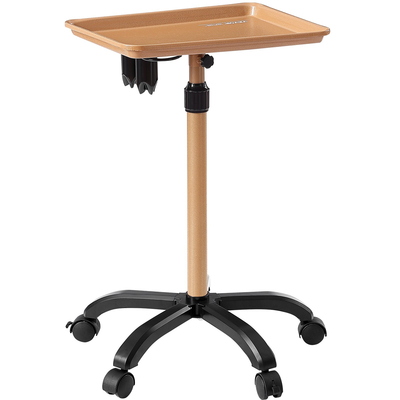 Καροτσάκι με δίσκο VEVOR Salon, 30&quot;-43&quot; Ρυθμιζόμενος σε ύψος Δίσκος Rolling Salon, δίσκος για τατουάζ ψυχρής έλασης με 5 ρόδες (2 που κλειδώνουν) για SPA Barber Clinic, Gold &amp; Black
