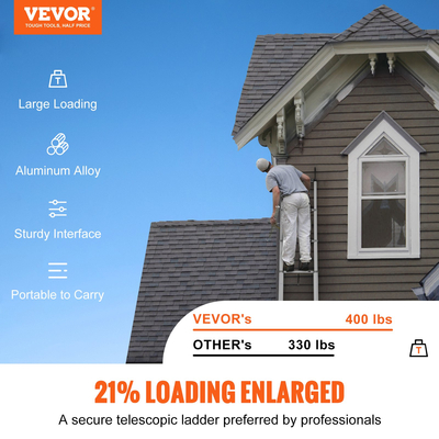 VEVOR Telescoping Ladder Aluminium Extension Step 15 ft Φορητό πολλαπλών χρήσεων