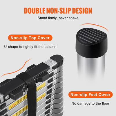 VEVOR Telescoping Ladder Aluminium Extension Step 15 ft Φορητό πολλαπλών χρήσεων