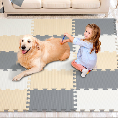 VEVOR Kids Foam Puzzle Floor Playmat 0,4 σε 16 τμχ Απαλά πλακάκια EVA που συμπλέκονται