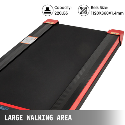 Διάδρομοι VEVOR Under Desk Διάδρομοι εργασίας για τρέξιμο, Led διάδρομος για μηχάνημα τρεξίματος στο σπίτι με τηλεχειριστήριο, 1-6,0 km/h Ταχύτητα φορητός λεπτός διάδρομος άσκησης εσωτερικού χώρου (κόκκινο, με κουπαστή)